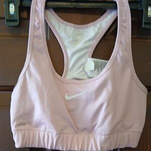 Nike Pink Sports Bra with Racerback and Moisture-Wicking Fabric